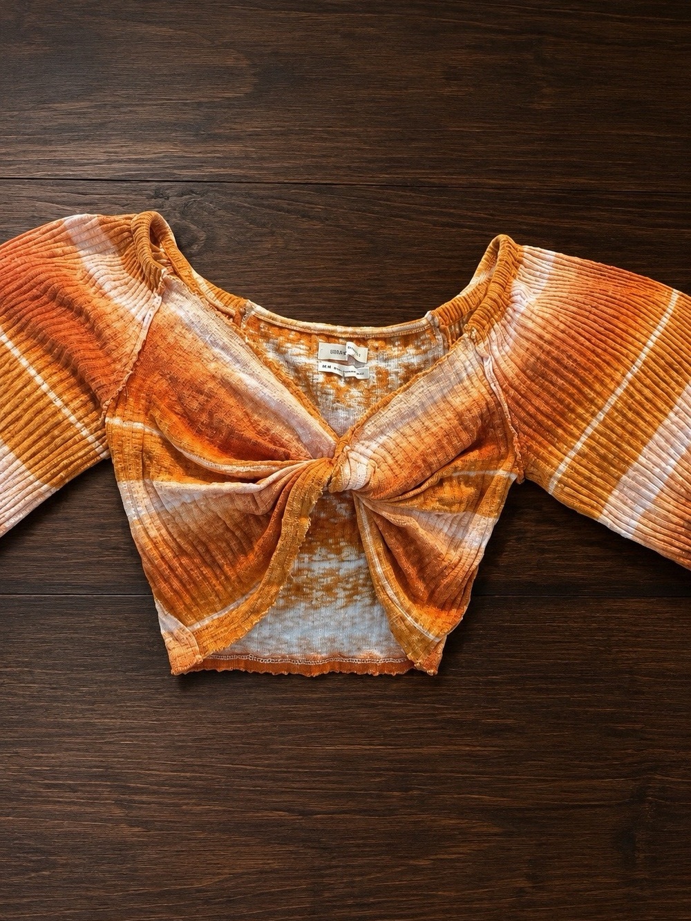 Urban Outfitters, Gold/Orange, Twist Front, Crop Top